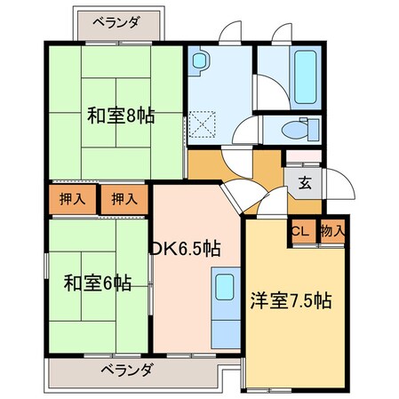 エスポワール八雲の物件間取画像